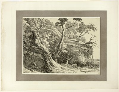 Landscape with Large Trees, from the first issue of Specimens of Polyautography by Richard Cooper II