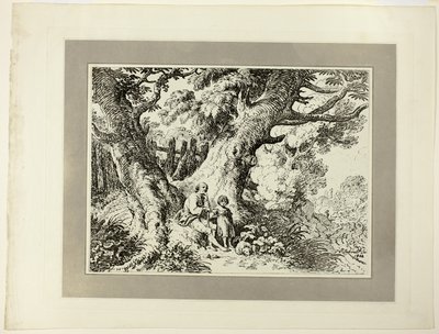 Old Trees with Old Man, a Girl, and a Dog by Richard Corbould