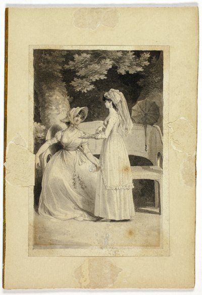 Two Women in a Garden by Richard Corbould