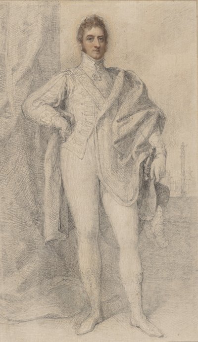 Portrait of George, 5th Duke of Marlborough, with Blenheim in the Distance by Richard Cosway