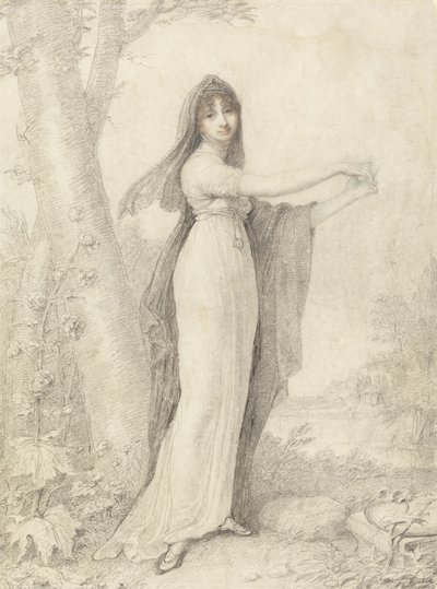 Portrait of a Lady Standing near a Lake by Richard Cosway