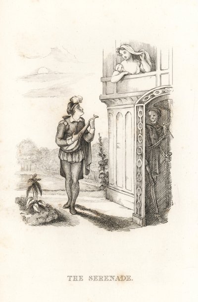 The Skeleton of Death and a Minstrel (engraving) by Richard Dagley