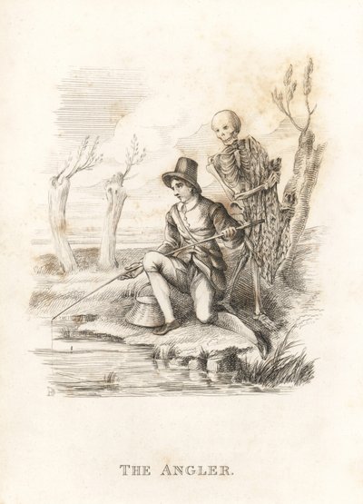 The Skeleton of Death and the Angler (engraving) by Richard Dagley
