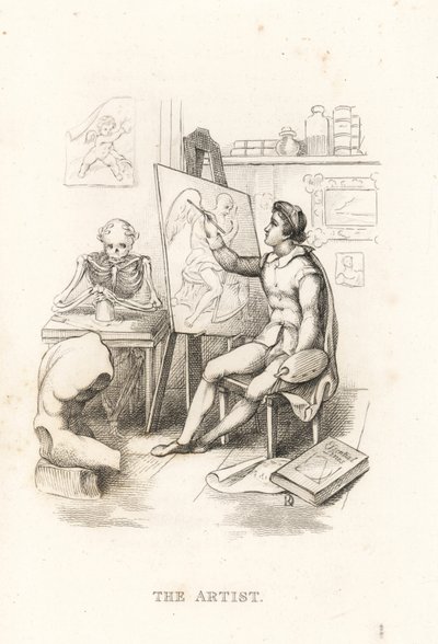 The Skeleton of Death and the Artist (engraving) by Richard Dagley