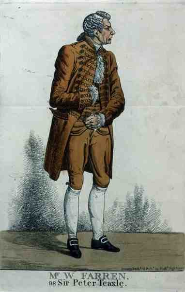 Mr William Farren (1786-1861) as Sir Peter Teazle by Richard Dighton