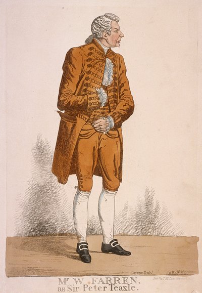 The Actor William Farren as Sir Peter Teazle by Richard Dighton