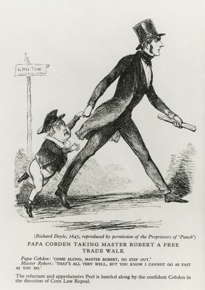 Papa Cobden Taking Master Robert a Free Trade Walk, 1845 by Richard Doyle