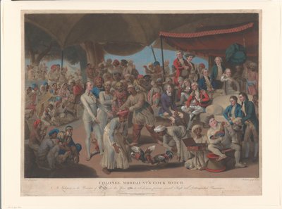 John Mordaunt and Asaf-ud-Daula Watching a Cockfight by Richard Earlom