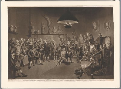 Members of the Royal Academy in Interior with Male Nude Model, 1768 by Richard Earlom