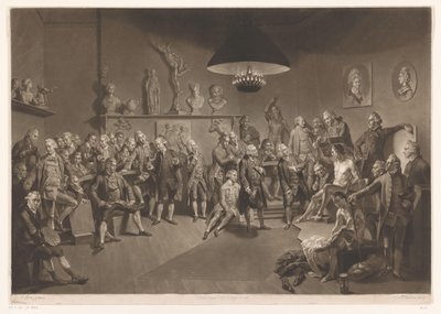 Members of the Royal Academy in Interior with Male Nude Model, 1768 by Richard Earlom