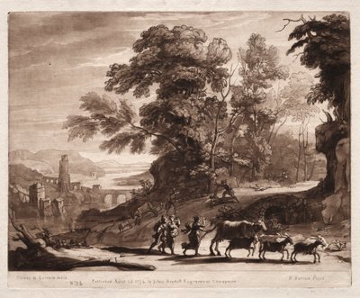 Liber Veritatis: Peasants with Cattle attacked by Bandits by Richard Earlom