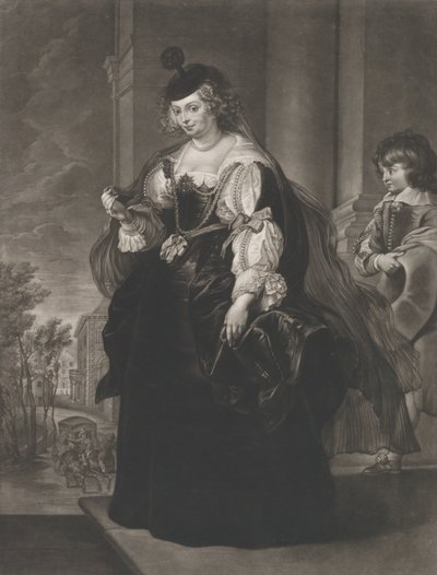 Portrait of Helena Fourment, with a Young Page Behind Her by Richard Earlom