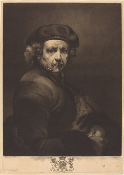 Rembrandt, Self-Portrait by Richard Earlom after Rembrandt van Rijn