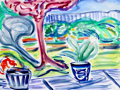 Backyard with Plum Tree, 2020 by Richard Fox