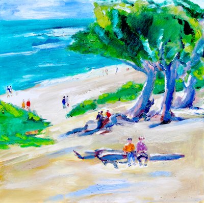 Cypress Tree and Beach, Carmel, 2019 by Richard Fox