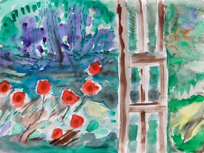 Red Flowers in Spring by Richard Fox