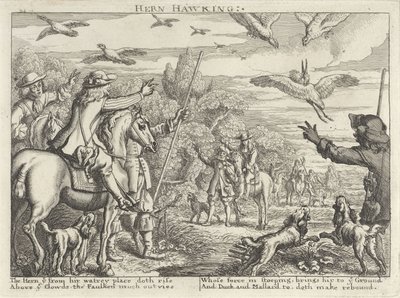 Falconry on Herons and Ducks (Hunting Parties) by Richard Gaywood (possibly)