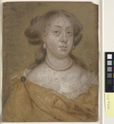 Head and Shoulder Portrait of a Lady with Earrings by Richard Gibson