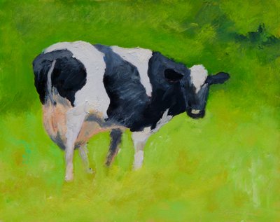 Black and White Cow by Richard Gombar
