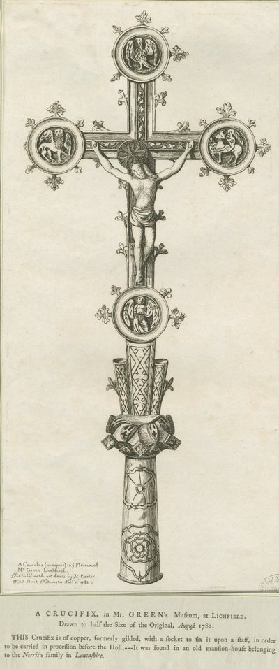 Lichfield - Crucifix: etching by Richard Greene