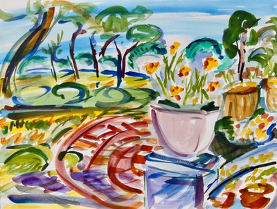 Flowers on the Patio by Richard H. Fox