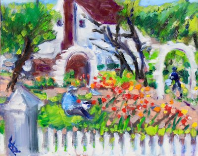 Gardener at Work, Luther Burbank Gardens by Richard H. Fox