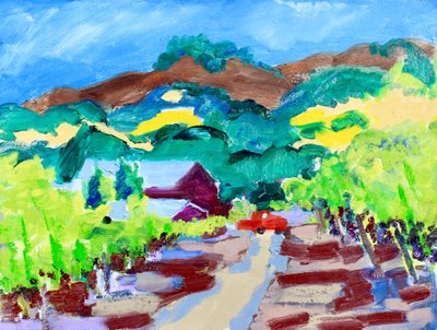 Red Truck in a Vineyard, California by Richard H. Fox