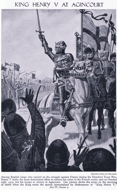 King Henry at Agincourt 1415 AD by Richard Henry Brock