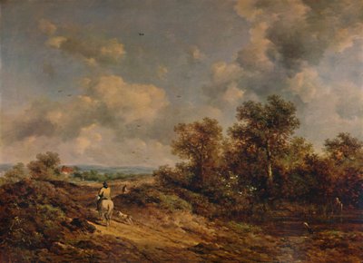 View Near Sevenoaks, Kent, with Man on White Horse, 19th Century, 1935 by Richard Hilder