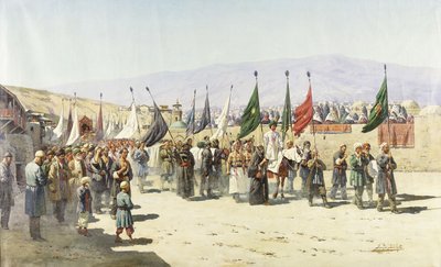 Shakhsei-Vakhsei, Religious Procession of Muslims by Richard Karlovich Zommer