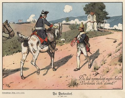 Frederick the Great of Prussia at Burkersdorf by Richard Knoetel
