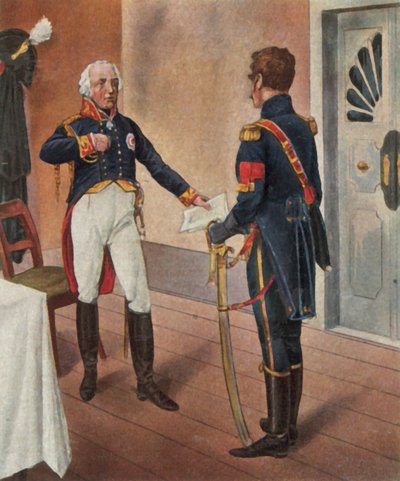 The Prussian General Courbière, Commander of Graudenz, and the French Negotiator Savary by Richard Knotel