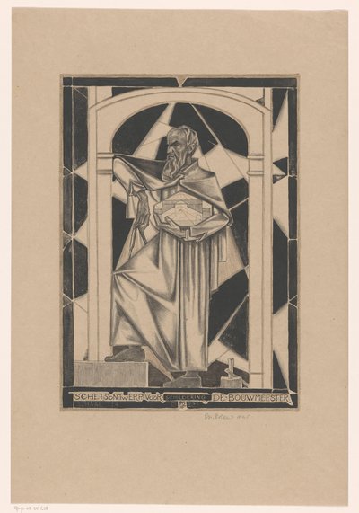 The Architect (Sketch Design for Painting The Architect) by Richard Nicolaüs Roland Holst (signed by artist)