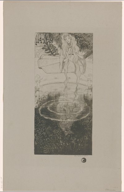 Mélisande Looks at Her Ring Fallen in the Water by Richard Nicolaüs Roland Holst (signed by artist)