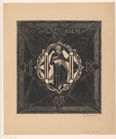 Cover design for: Wendingen, 1918 by Richard Nicolaüs Roland Holst (signed by artist)