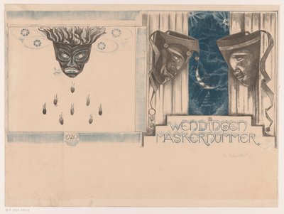 Cover Design for: Wendingen, Mask Issue, 1920 by Richard Nicolaüs Roland Holst (signed by artist)