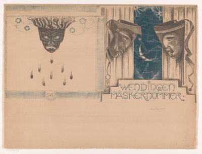Cover Design for: Wendingen, Mask Issue, 1920 by Richard Nicolaüs Roland Holst (signed by artist)
