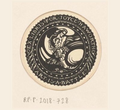 Ex Libris of Joyce Haworth Art is a Battle by Richard Nicolaüs Roland Holst