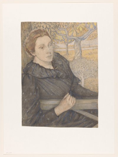 Henriëtte van der Schalk in a Garden in Noordwijk by Richard Nicolaüs Roland Holst