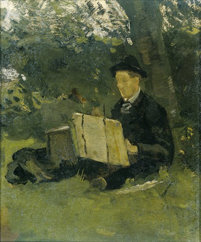 Jan Verkade (1868-1946) Painting Under a Tree at Hattem by Richard Nicolaüs Roland Holst