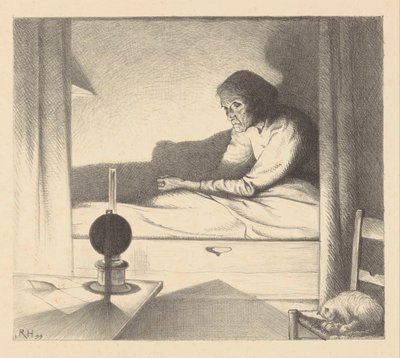 Japke Faber in a Bedstead by Richard Nicolaüs Roland Holst