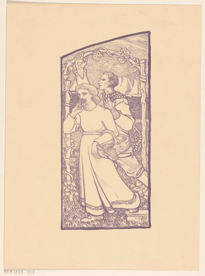 Girl with a Basket and Boy with a Rope by Richard Nicolaüs Roland Holst