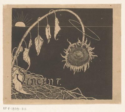 Cover design for: Richard Roland Holst, Exhibition of the works left by Vincent Van Gogh, 1892 by Richard Nicolaüs Roland Holst