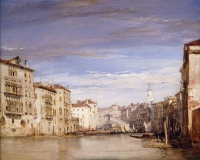 A View of the Grand Canal Venice, from the Palazzo Bernardo Looking Towards the Rialto Bridge by Richard Parkes Bonington
