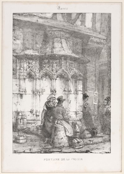 Architectural Remains and Fragments: Rouen - Fontaine de la Crosse by Richard Parkes Bonington
