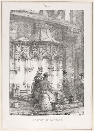 Architectural Remains and Fragments: Rouen - Fontaine de la Crosse by Richard Parkes Bonington