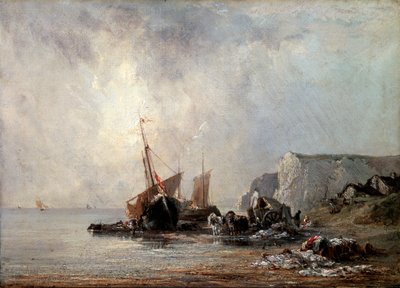 Boats at the Normandy Shore, 1823 by Richard Parkes Bonington