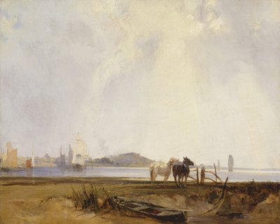 Landscape near Quilleboeuf, France by Richard Parkes Bonington