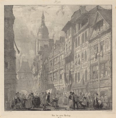Rue du Gros-Horloge, Rouen by Richard Parkes Bonington