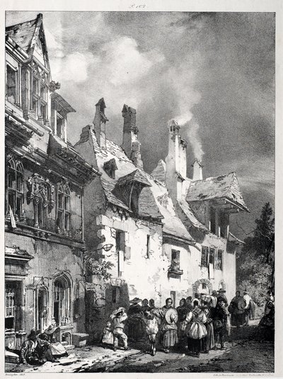 Street in the Outskirts of Besançon, France by Richard Parkes Bonington